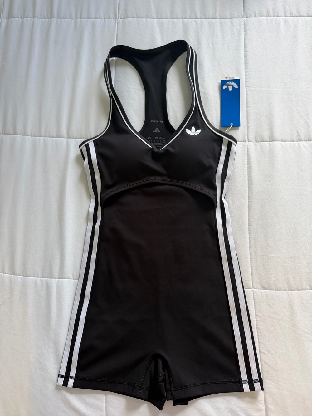 Adidas Black Athletic Romper with White Stripes XS - Picture 4 of 7